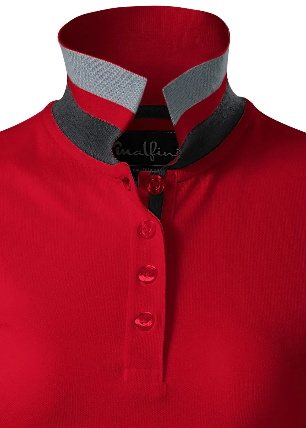 Ženska haljina s ovratnikom gore - Zakopčavanje s 4 gumba