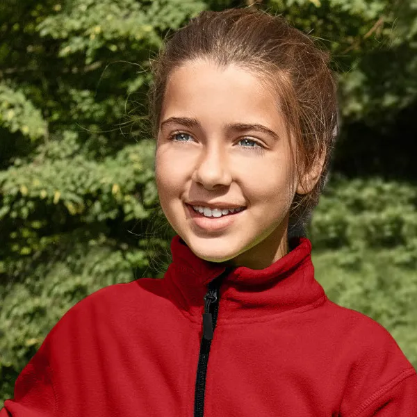 Dječja jakna od kontrasta od flisa - Podignuta kragna za zaštitu vrata od hladnoće