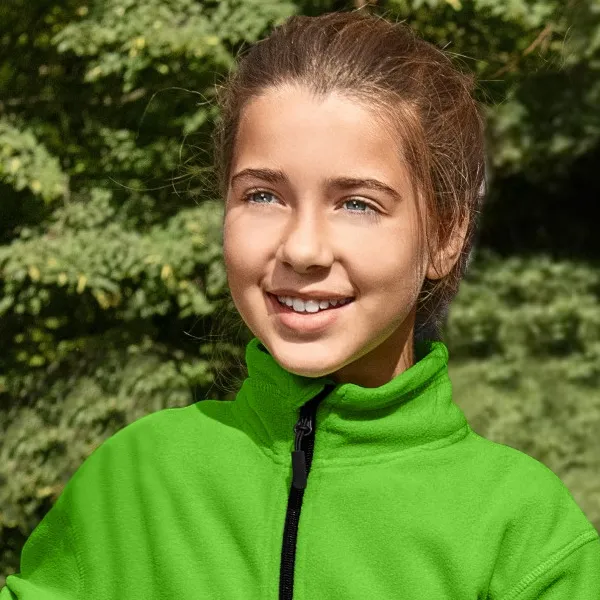 Dječja jakna od kontrasta od flisa - Podignuta kragna za zaštitu vrata od hladnoće