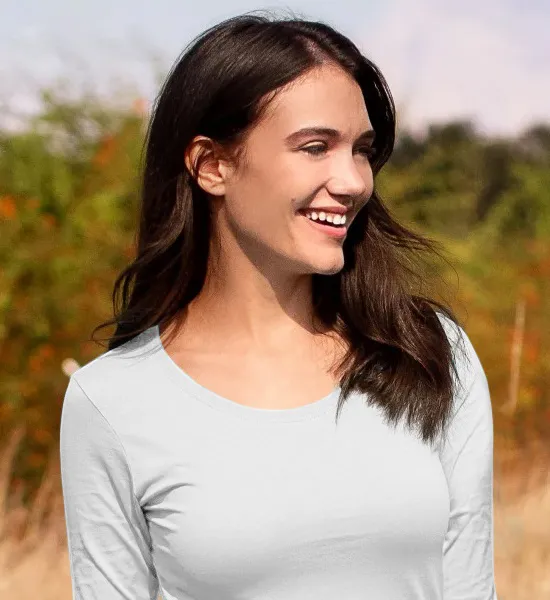 Ženska majica dugih rukava - Dublji okrugli izrez