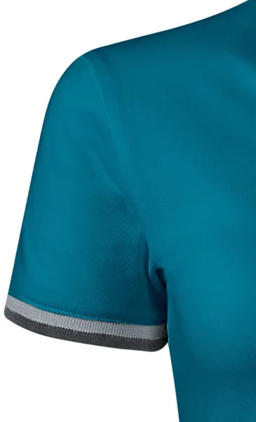 Ženska haljina s ovratnikom gore - Kratki rukavi s kontrastnim prugama