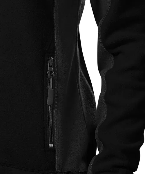 Ženska jakna od kontrasta od flisa - Praktični džepovi s patentnim zatvaračem