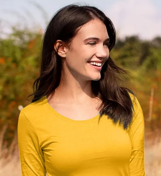 Ženska majica dugih rukava - Dublji okrugli izrez