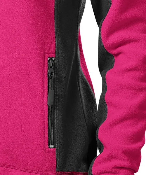 Ženska jakna od kontrasta od flisa - Praktični džepovi s patentnim zatvaračem