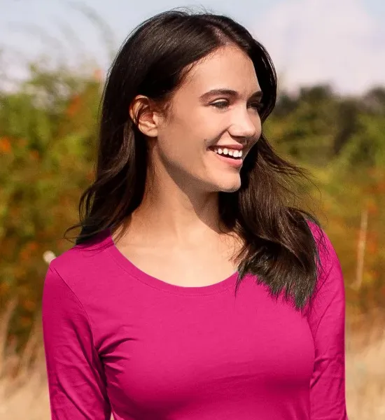 Ženska majica dugih rukava - Dublji okrugli izrez