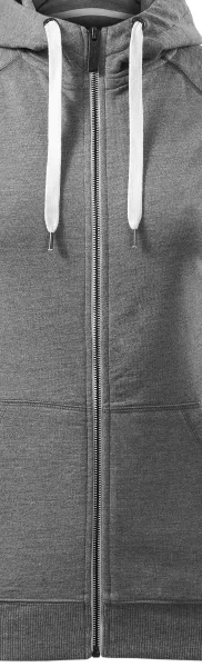 Dame kontrastna majica s kapuljačom - Bijeli kontrastni patentni zatvarač