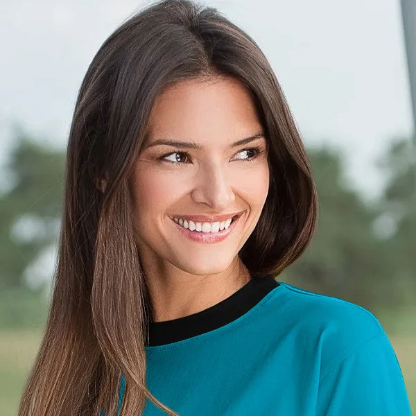 Dvobojna pamučna majica - Kontrastni okrugli izrez