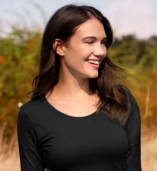 Ženska majica dugih rukava - Dublji okrugli izrez