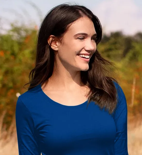 Ženska majica dugih rukava - Dublji okrugli izrez