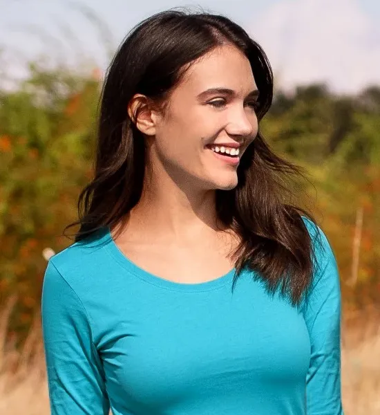 Ženska majica dugih rukava - Dublji okrugli izrez