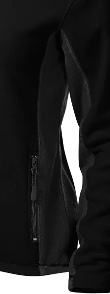 Ženska jakna od kontrasta od flisa - Tamni kontrastni detalji