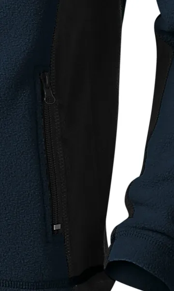 Dječja jakna od kontrasta od flisa - Praktični džepovi s patentnim zatvaračem