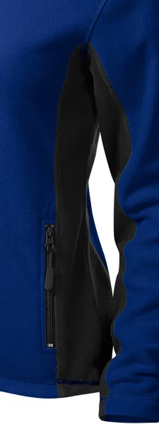 Ženska jakna od kontrasta od flisa - Tamni kontrastni detalji