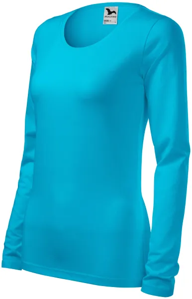 Ženska majica uskog kroja s dugim rukavima - Udobna pamučna ženska majica