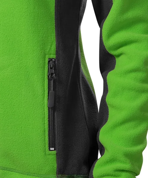 Ženska jakna od kontrasta od flisa - Praktični džepovi s patentnim zatvaračem