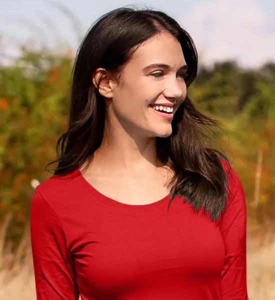 Ženska majica dugih rukava - Dublji okrugli izrez