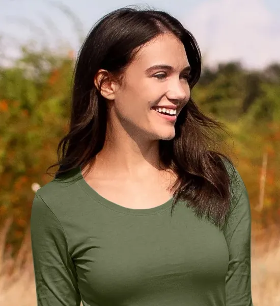 Ženska majica dugih rukava - Dublji okrugli izrez