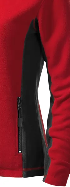 Ženska jakna od kontrasta od flisa - Tamni kontrastni detalji