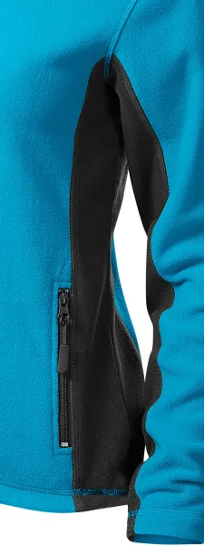 Ženska jakna od kontrasta od flisa - Tamni kontrastni detalji