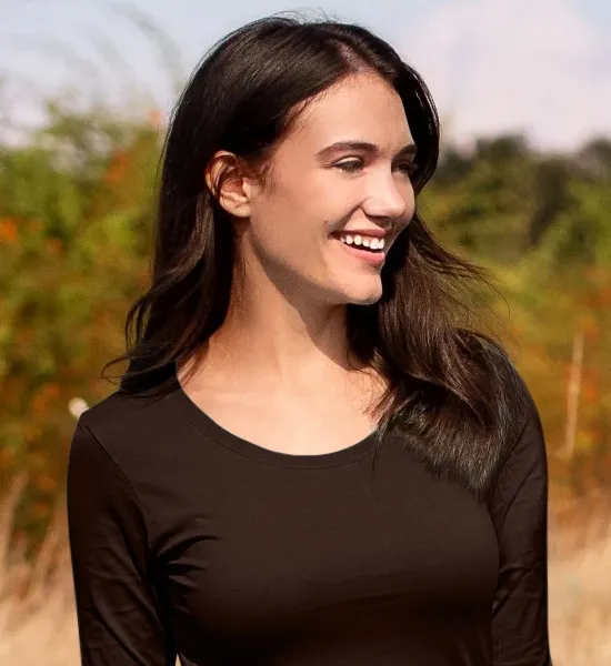 Ženska majica dugih rukava - Dublji okrugli izrez