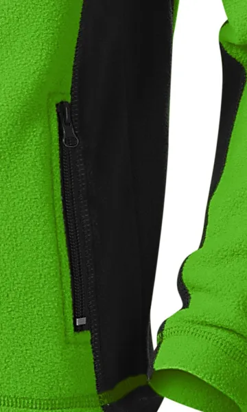 Dječja jakna od kontrasta od flisa - Praktični džepovi s patentnim zatvaračem