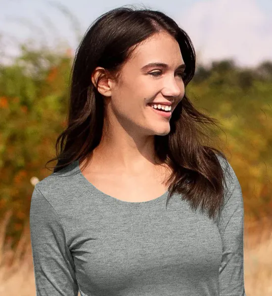 Ženska majica dugih rukava - Dublji okrugli izrez