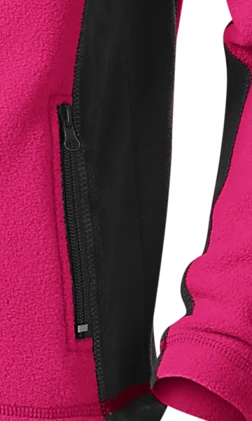 Dječja jakna od kontrasta od flisa - Praktični džepovi s patentnim zatvaračem