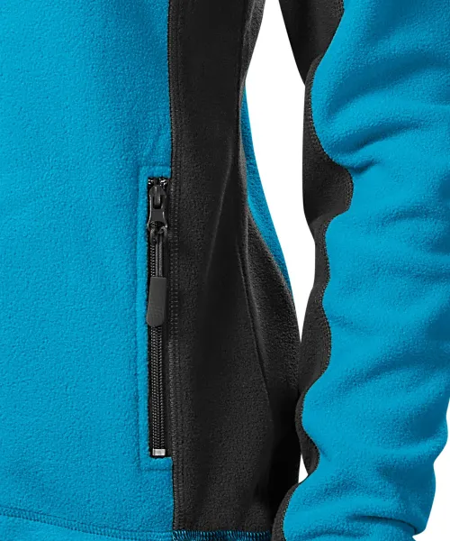 Ženska jakna od kontrasta od flisa - Praktični džepovi s patentnim zatvaračem