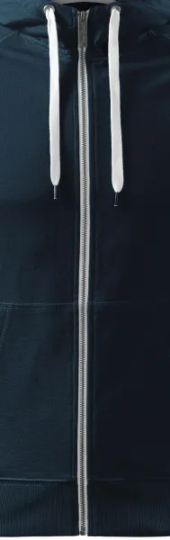 Muška kontrastna majica s kapuljačom - Bijeli kontrastni patentni zatvarač